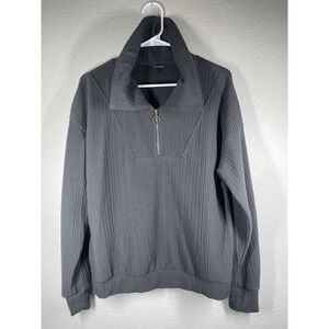 Buckle Black Textured Pullover Womens Sz Small Athletic Fit Quarter Zip Black